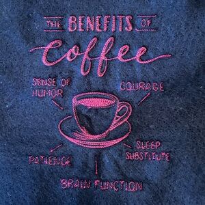 Embroidered Coffee IPad or Book Cover